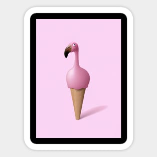 Flamingo Ice Cream Sticker